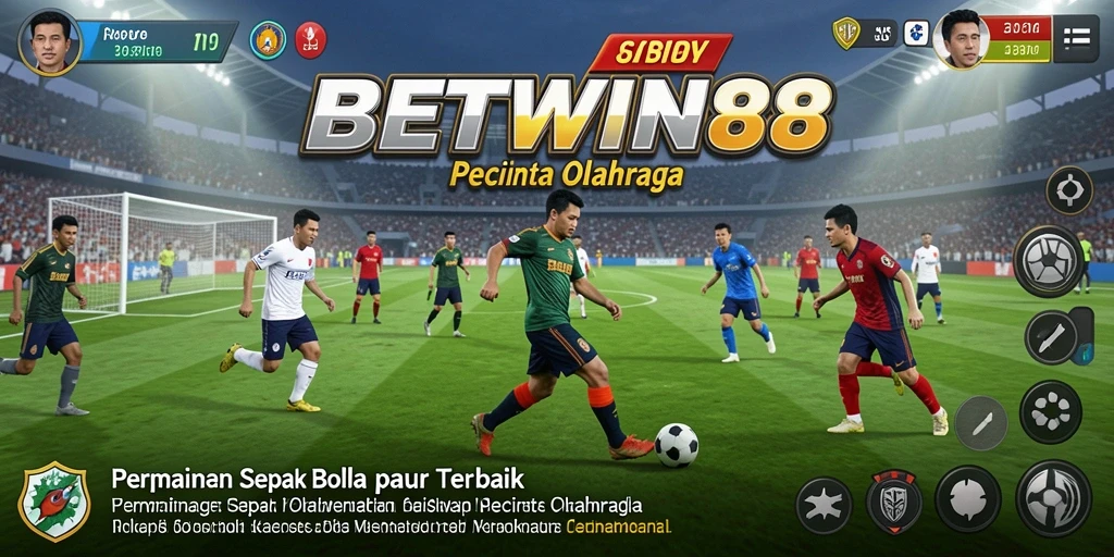 Tampilan gameplay seru di BETWIN88 dengan aksi sepak bola yang mendebarkan.