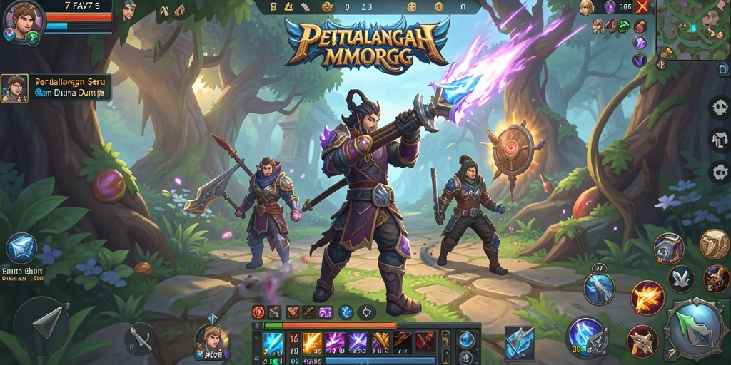 Tampilan gameplay menakjubkan FAV77 dalam dunia MMORPG yang hidup.