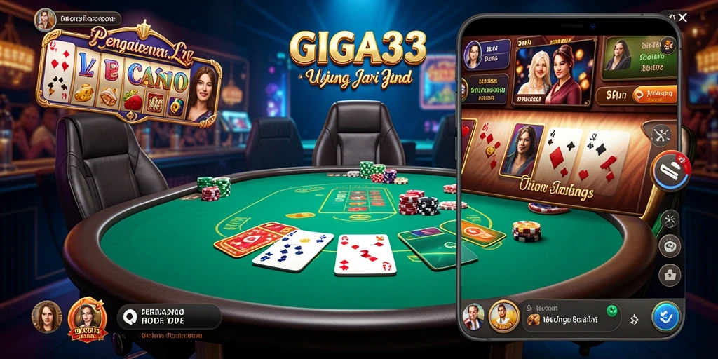 Tampilan menawan dari gameplay Live Casino dalam GIGA33.