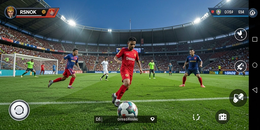 Tangkapan layar RSNOK menampilkan aksi seru pertandingan sepak bola.