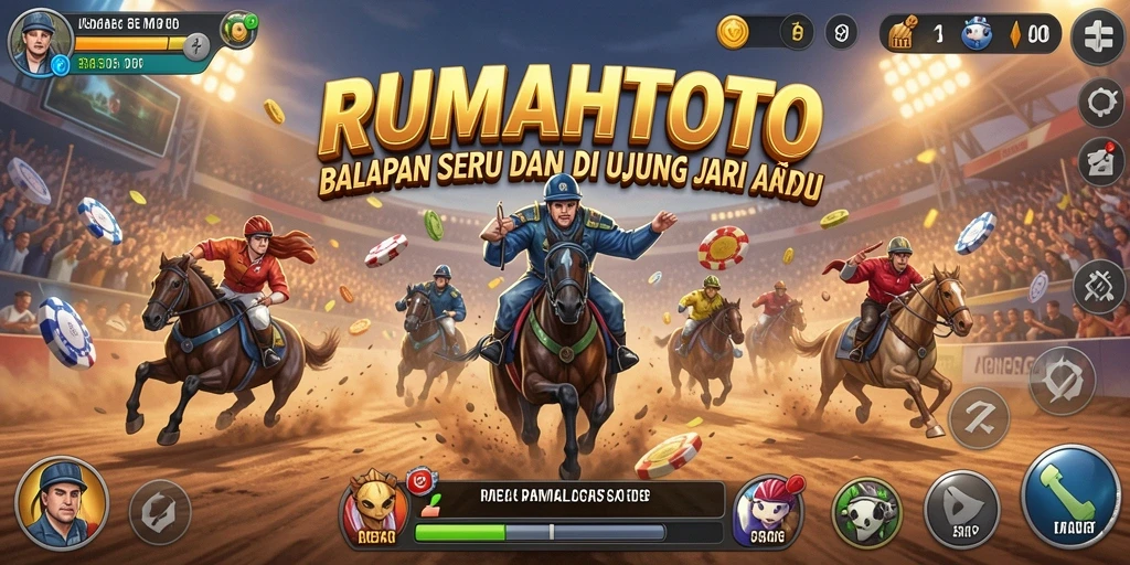Tampilan gameplay seru saat berlomba di RUMAHTOTO.