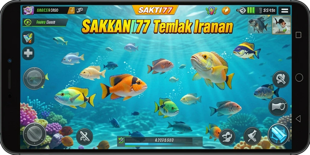 Screenshot gameplay SAKTI77 menampilkan aksi seru menangkap ikan.